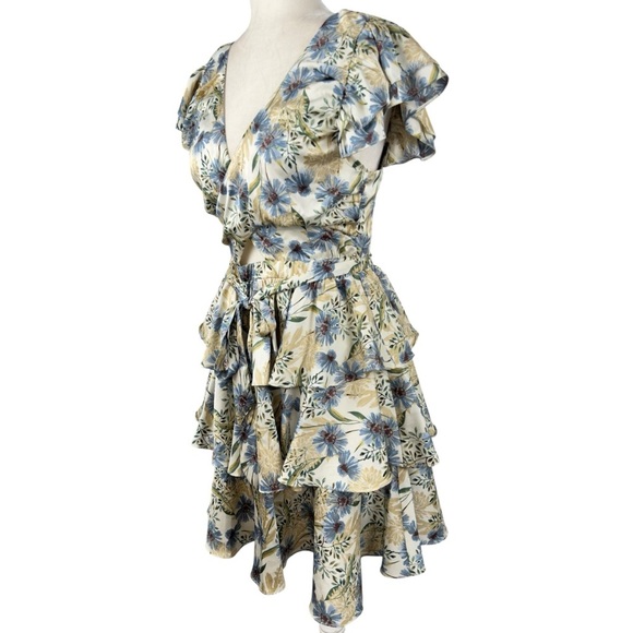 En Saison Dahlia Floral Puff Sleeve Mini Dress NWT Cottagecore Romantic Dress M - Picture 9 of 16